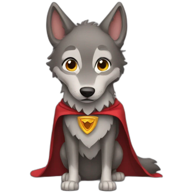wolf with a cape emoji