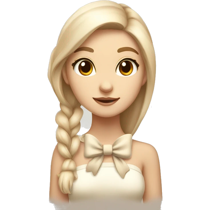 beautiful light beige and white fawn with bow around neck fullbody emoji