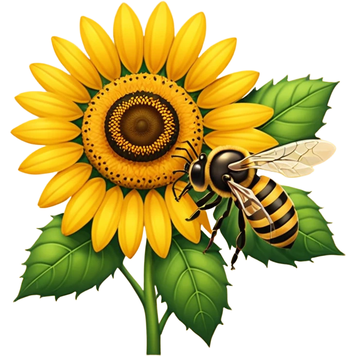  girasol y una aveja emoji