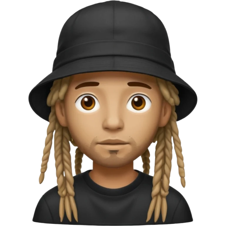 dreadlocks Street artist with black bucket hat emoji