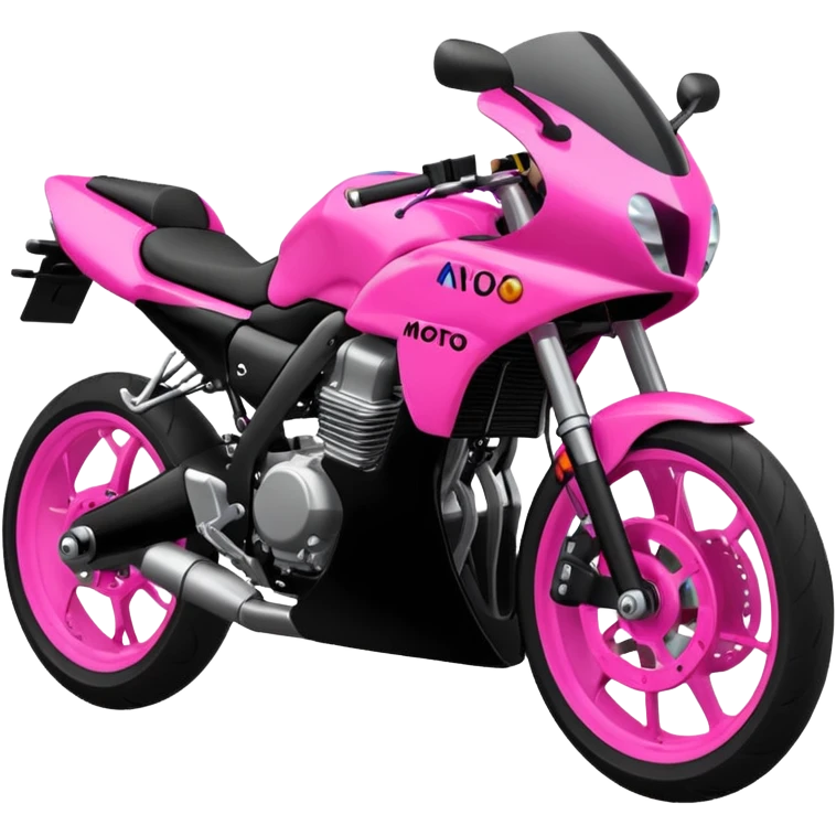 moto sportiva con scritta nera e solo avanti rosa fluorescente  emoji