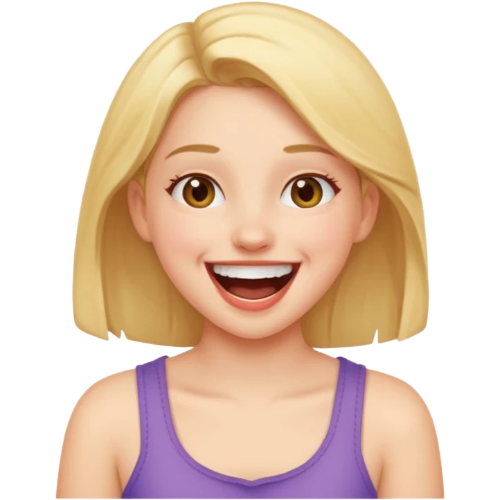girl chiking her self laughing emoji