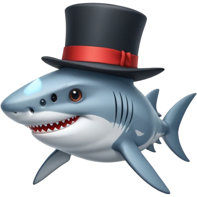 Shark with a top hat emoji