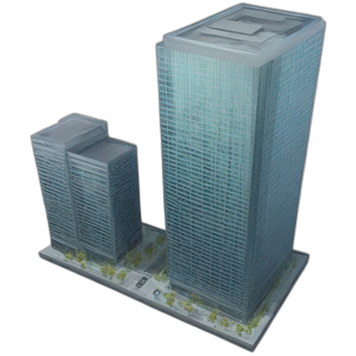 single skyscraper building transparent background emoji