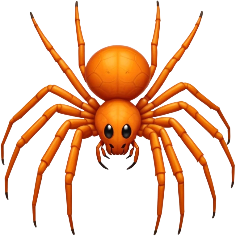 very shiny orange spider emoji