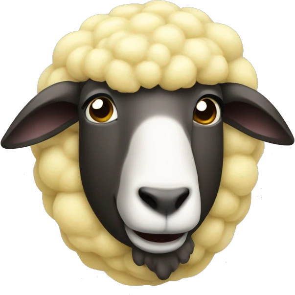 I need a big forehead sheep like a banana with a face and no eyes  emoji