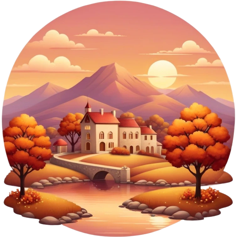 Romantic reddish-golden warm-colored sparkling Valentines vintage aesthetic scenic scenery landscape emoji