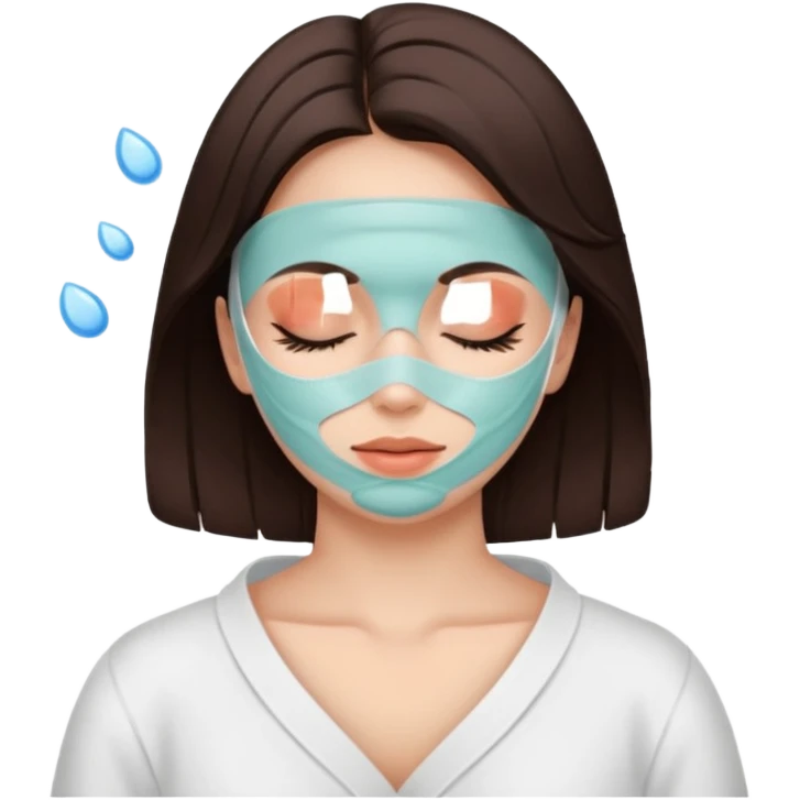 girl brunette getting a deep facial cleansing eyes closed emoji