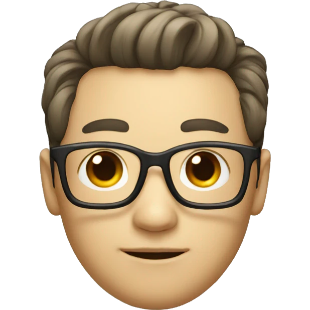 neat hair chinese guy wearing specs and tie emoji
