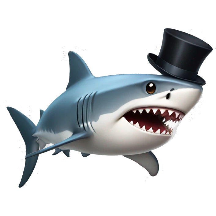 Shark with a top hat emoji