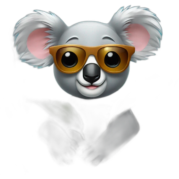 Koala with sunglasses on a tree emoji