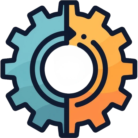 Interlocking gears turning smoothly, representing a well-functioning system or process emoji