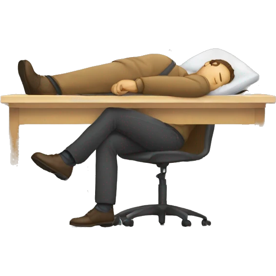 man sleeping at work emoji