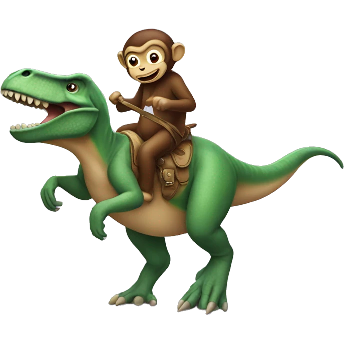 monkey riding a dinosaur emoji
