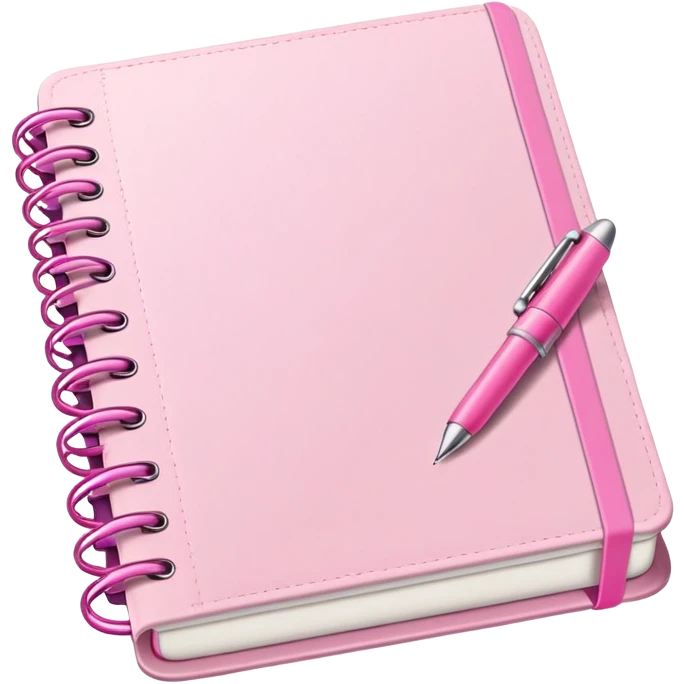 Light Pink Planner open notebook with pink pen emoji
