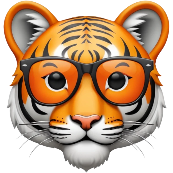 tiger head with wayfarer sunglasses black lens emoji