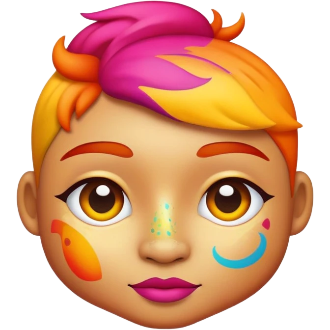 Colorful abstract character with vibrant pigments and patterns emoji