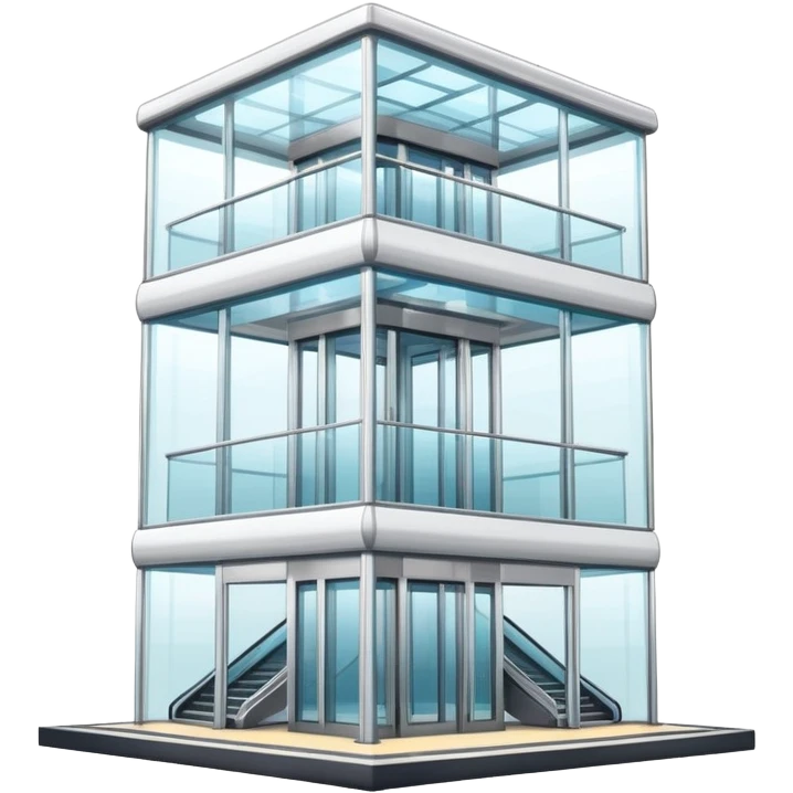 large glass elevator in shopping mall emoji