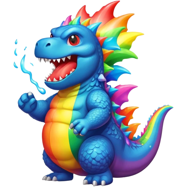 godzilla rainbow puke emoji