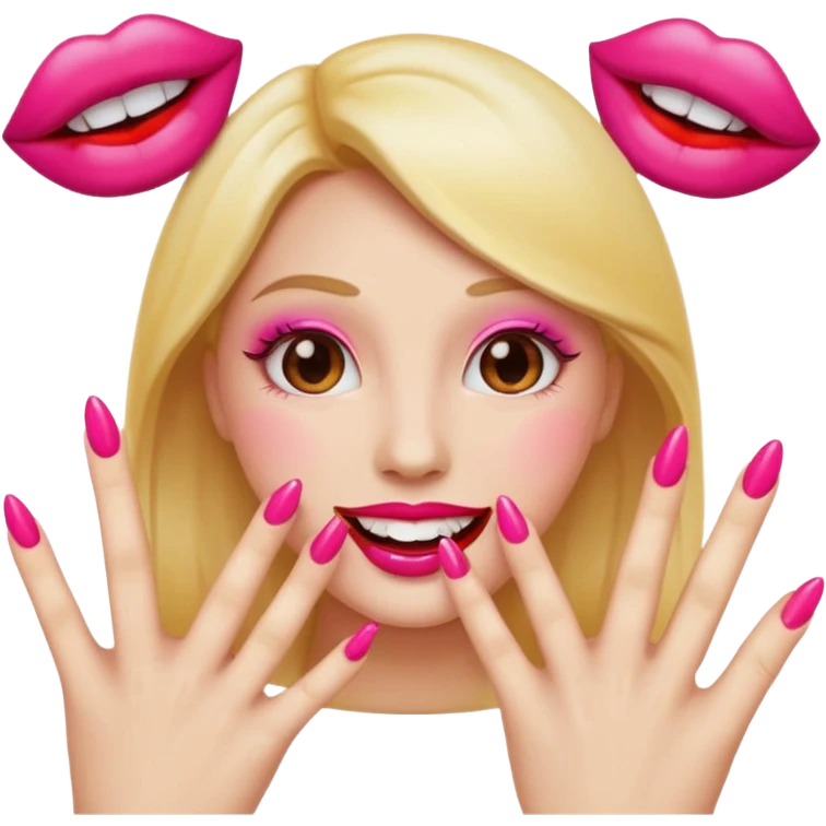 Sassy emoji nails 💅🏼+😉+👄 emoji