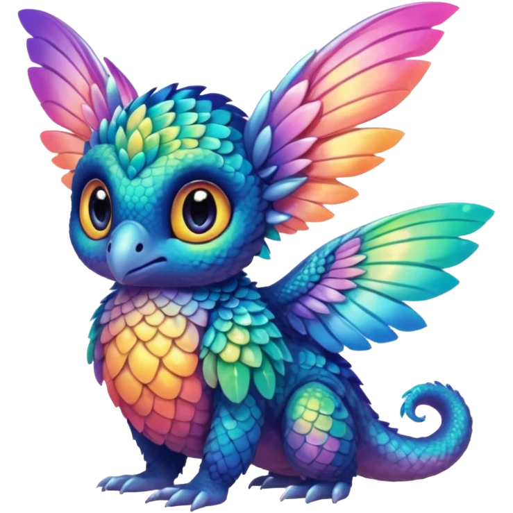 P moe cute tropical gradients-colored fuzzy realistic Randomly-faerie-drake exotic Fakémon-creature emoji