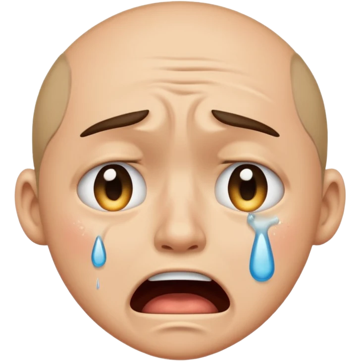 realistic loudly crying face emoji