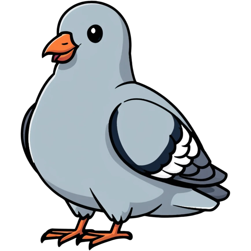 pigeon carefully parking a car in a parking spot emoji