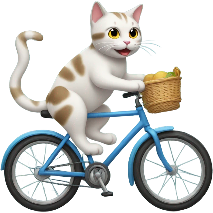 Cat riding a bike emoji
