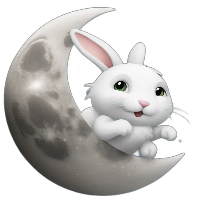 Rabbit on the moon emoji