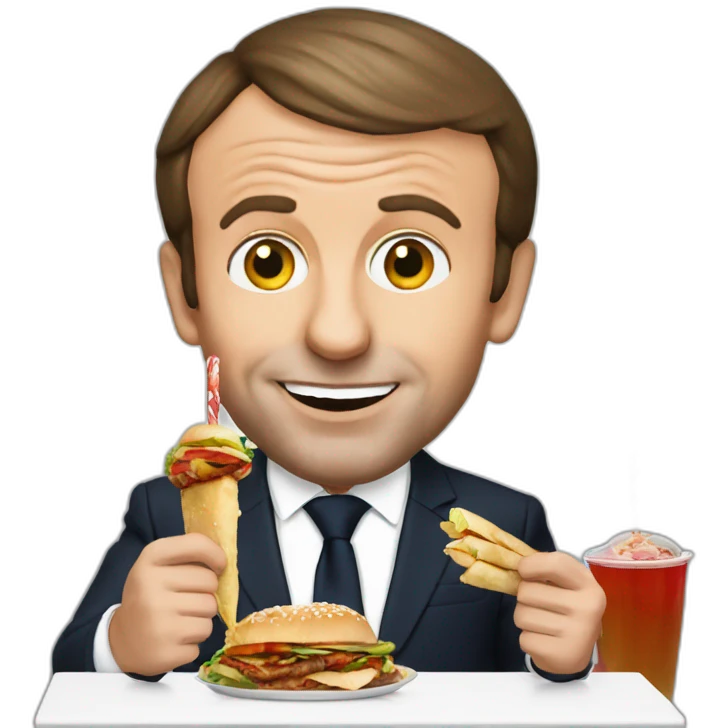 emmanuel macron eat kebab emoji