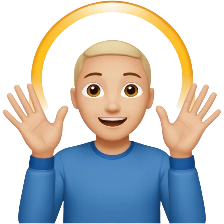 mám radost vyjádřeno rukama českým jazykem pro neslyšící emoji