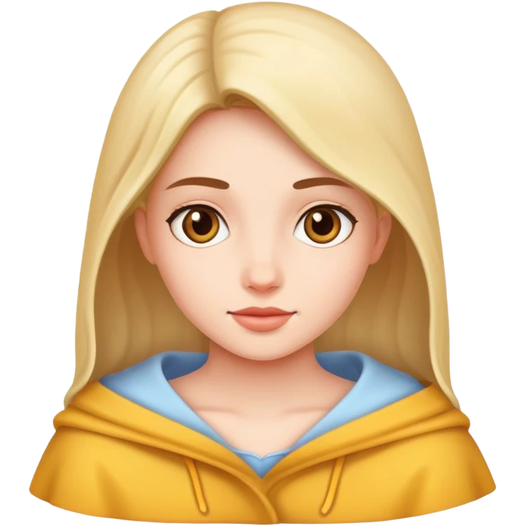 A girl with a cover emoji