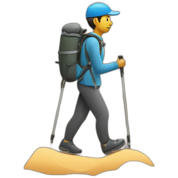 person hiking on trail emoji