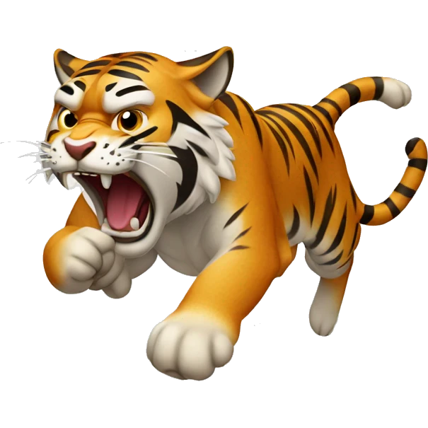 angry tiger running emoji