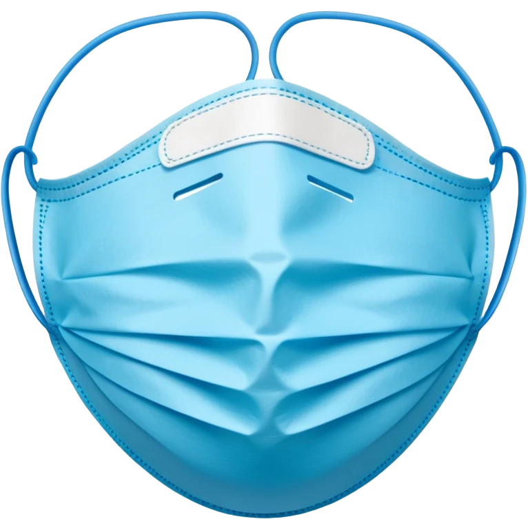 isolated blue surgical mask, covid protective mask, no person emoji