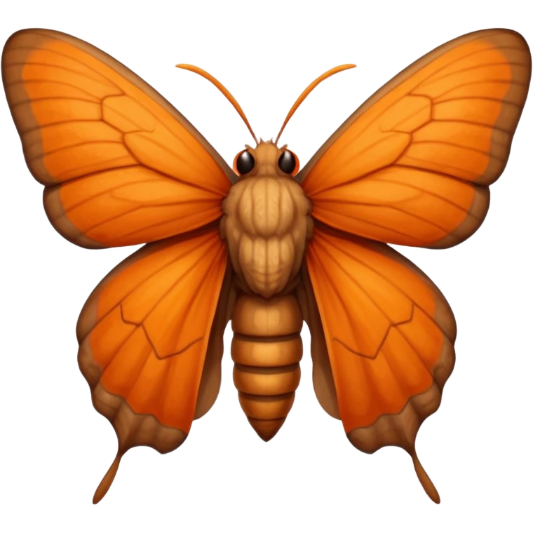 a moth head (just the Head) with orange antennas, slightly brown head emoji