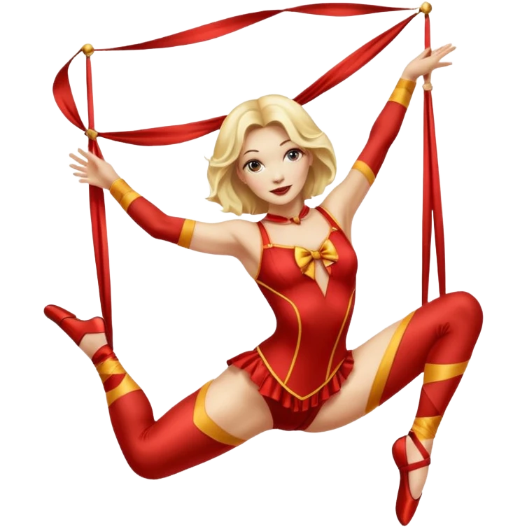 a blonde female circus performer on aerial silk emoji