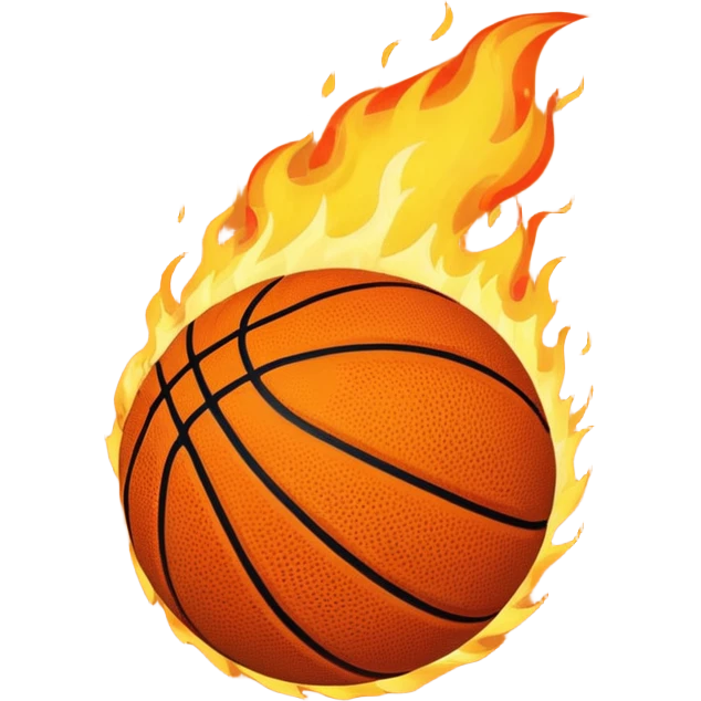 a flaming basketball emoji