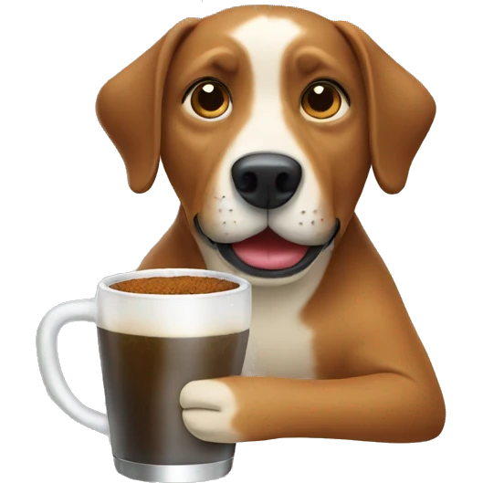 Dog drinking mate emoji