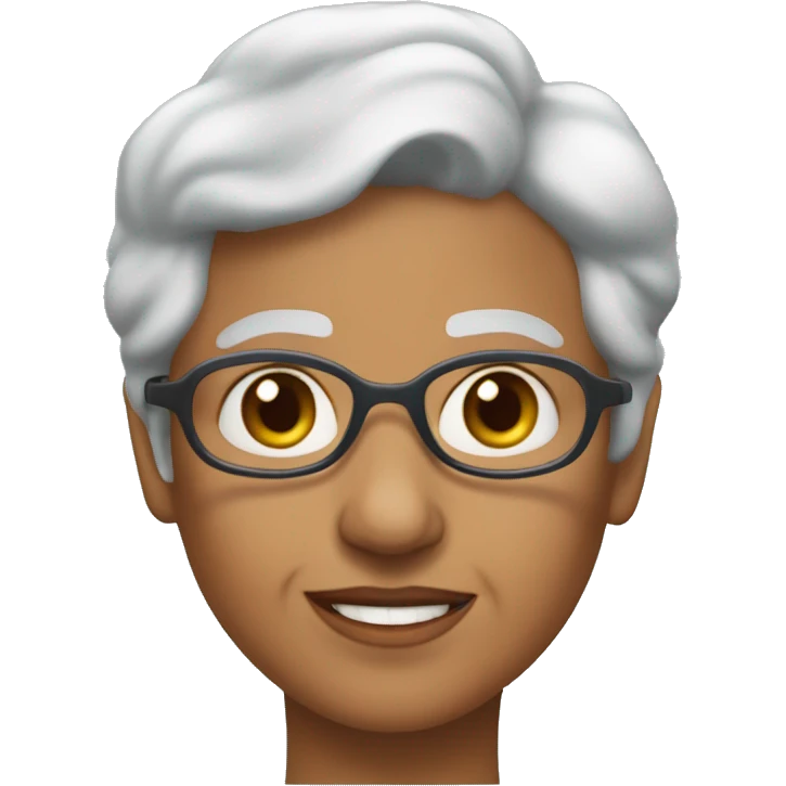 abuela pelo corto azul  emoji