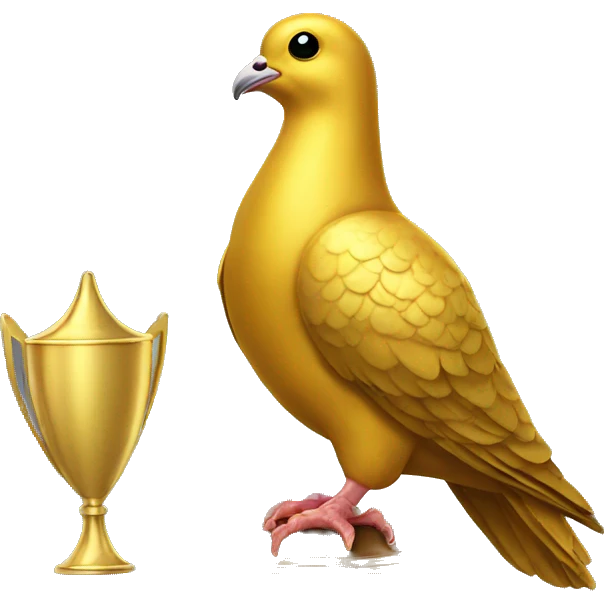 golden pigeon trophy emoji