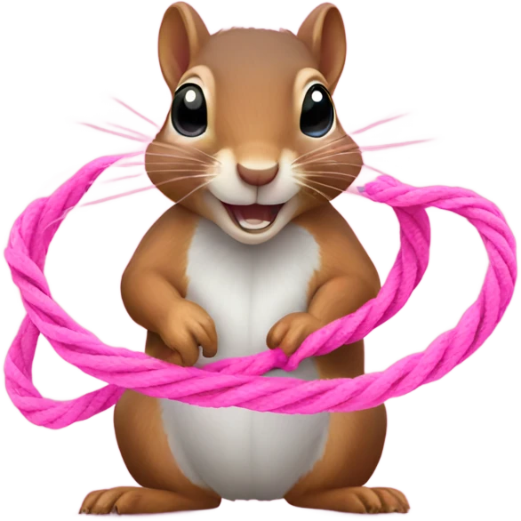 Squirrel wearing a pink rope emoji