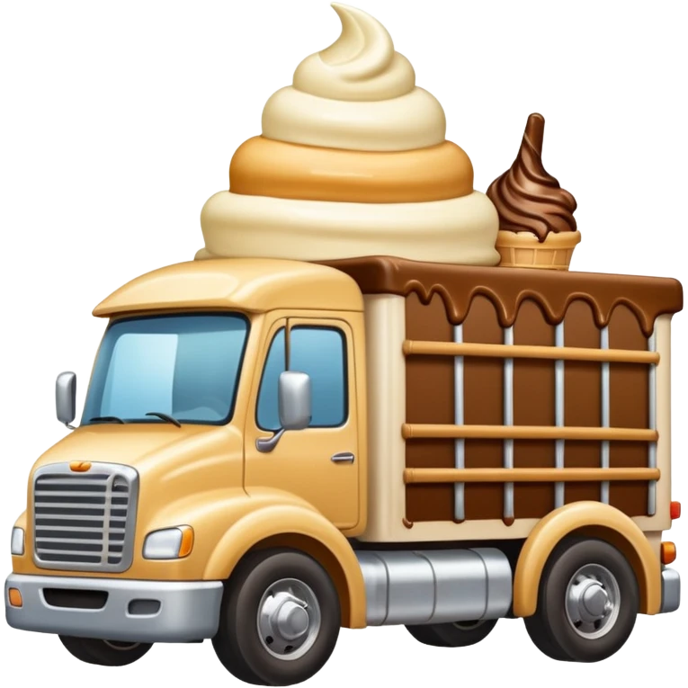 Ice cream driving a truck emoji