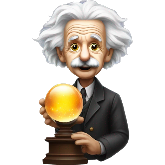 Albert Einstein with crystal ball emoji