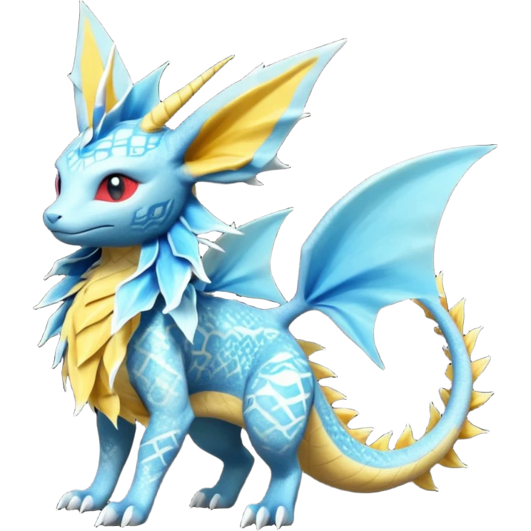 Salandit-Vaporeon-Jolteon-Fakémon-hybrid-creature (full body)  emoji