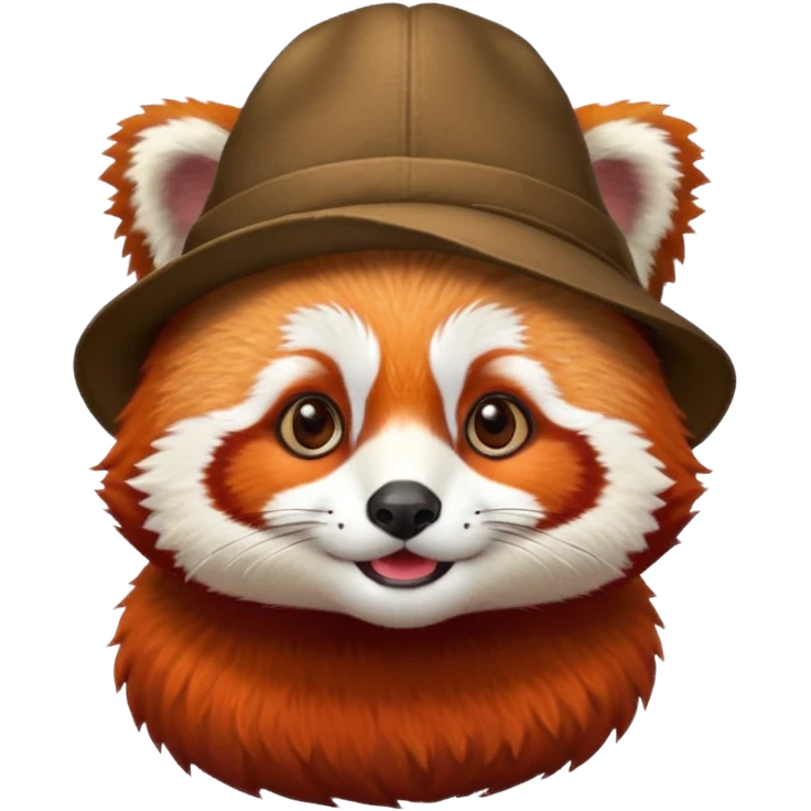 Red panda wearing hat emoji
