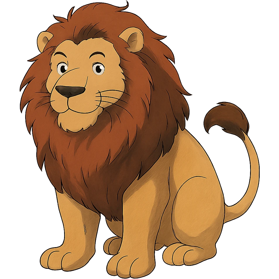 lion ghibli style emoji