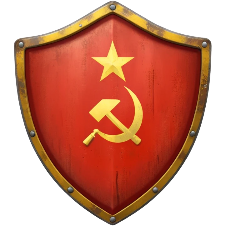 generate a very realistic metal shield with the USSR flag emoji