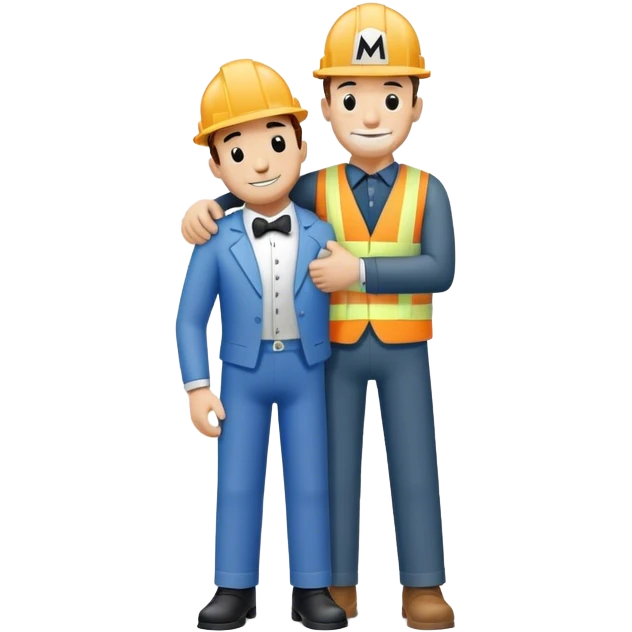  monopoly man hugs worker full height emoji