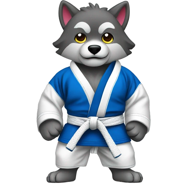 Wolf Wearing Jiu-Jitsu gi emoji